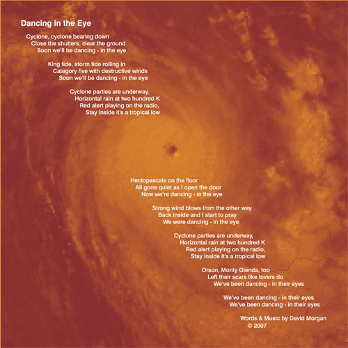 Dancing in the Eye lyric sheet