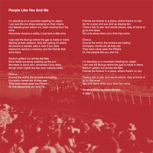 People Like You and Me lyric sheet